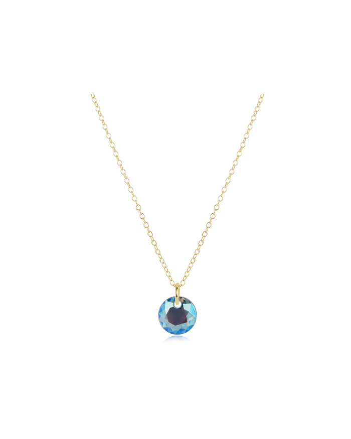 16" Necklace Gold - Reflection Small Charm - 03