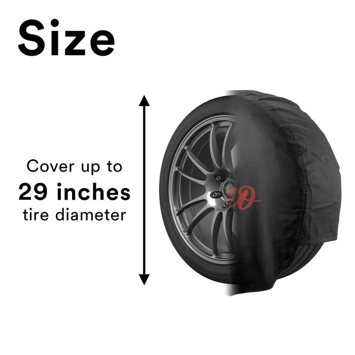 4 Pack Tire Covers, Waterproof Anti-UV Snow Sun Rain Tire Covers for RV,Truck, SUV, Trailer, Camper (29 inches)
