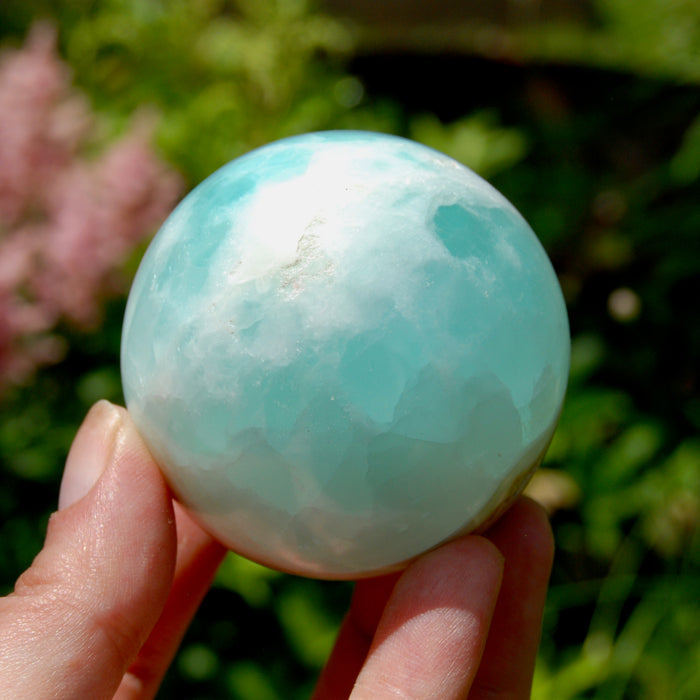 Caribbean Blue Calcite Crystal Sphere