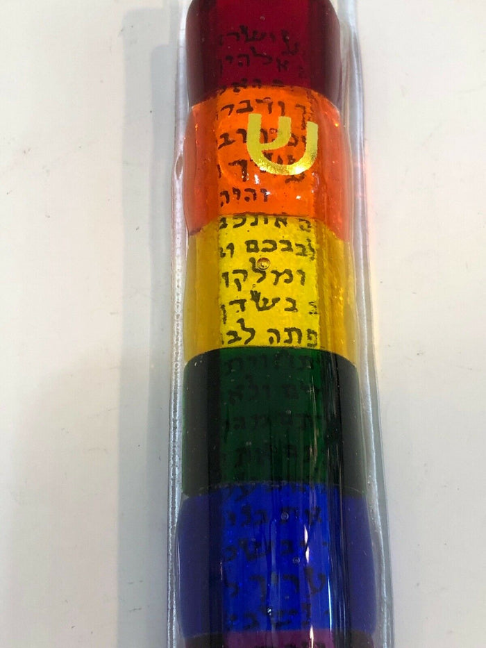 Art Glass Mezuzah Unique Door Jewish Hang Symbol
