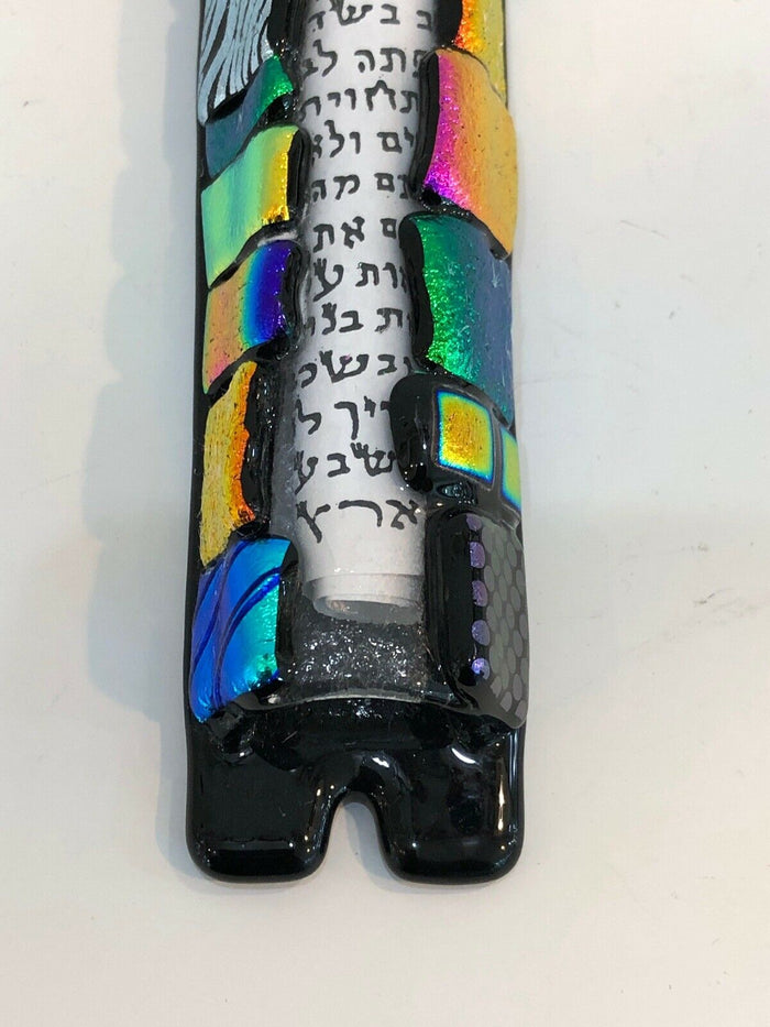 Art Glass Mezuzah Unique Door Jewish Hang Symbol