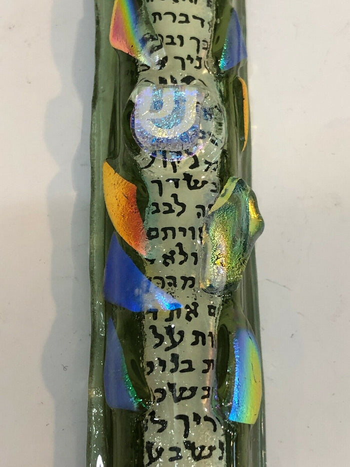 Art Glass Mezuzah Unique Door Jewish Hang Symbol