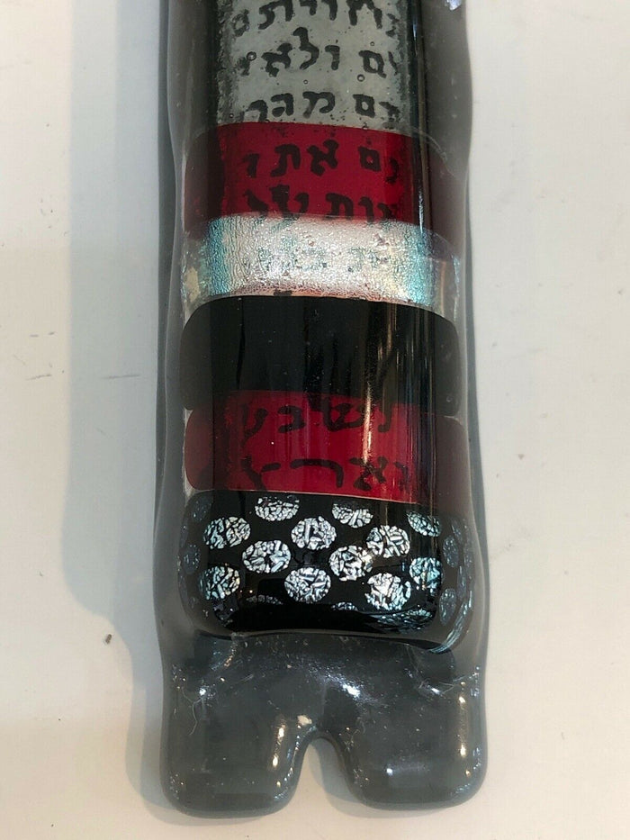 Art Glass Mezuzah Unique Door Jewish Hang Symbol