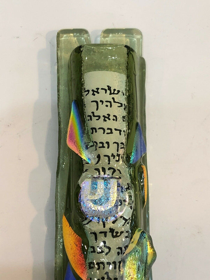 Art Glass Mezuzah Unique Door Jewish Hang Symbol