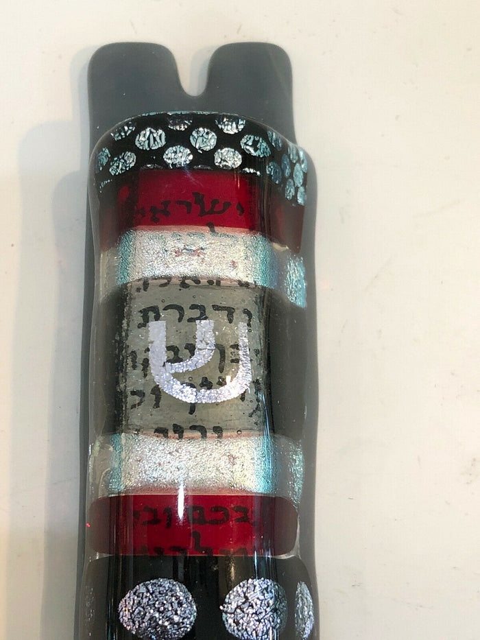 Art Glass Mezuzah Unique Door Jewish Hang Symbol