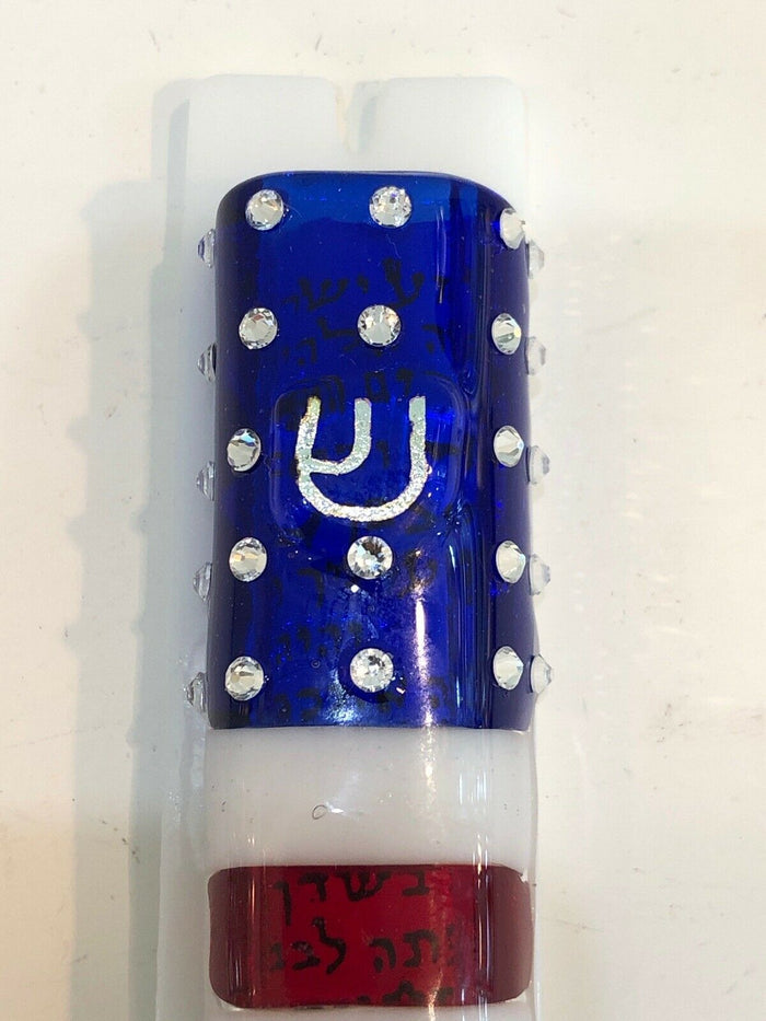Art Glass Mezuzah Unique Door Jewish Hang Symbol