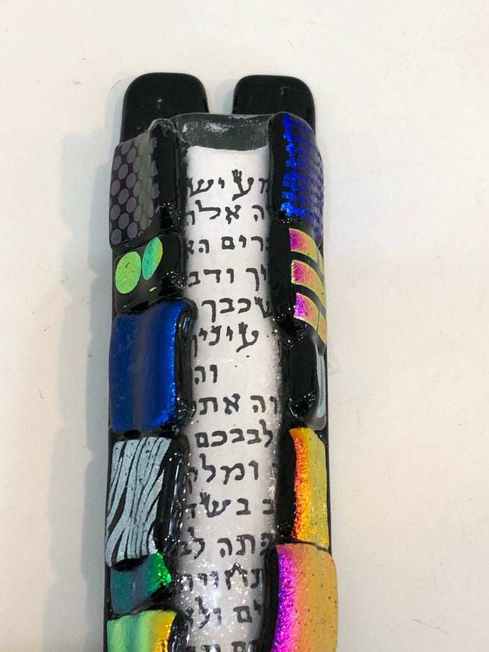 Art Glass Mezuzah Unique Door Jewish Hang Symbol
