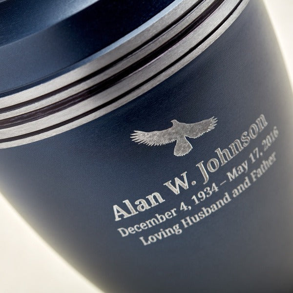 At Peace Memorials Grecian Blue Large/Adult Cremation Urn