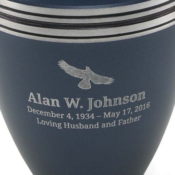 At Peace Memorials Grecian Blue Large/Adult Cremation Urn