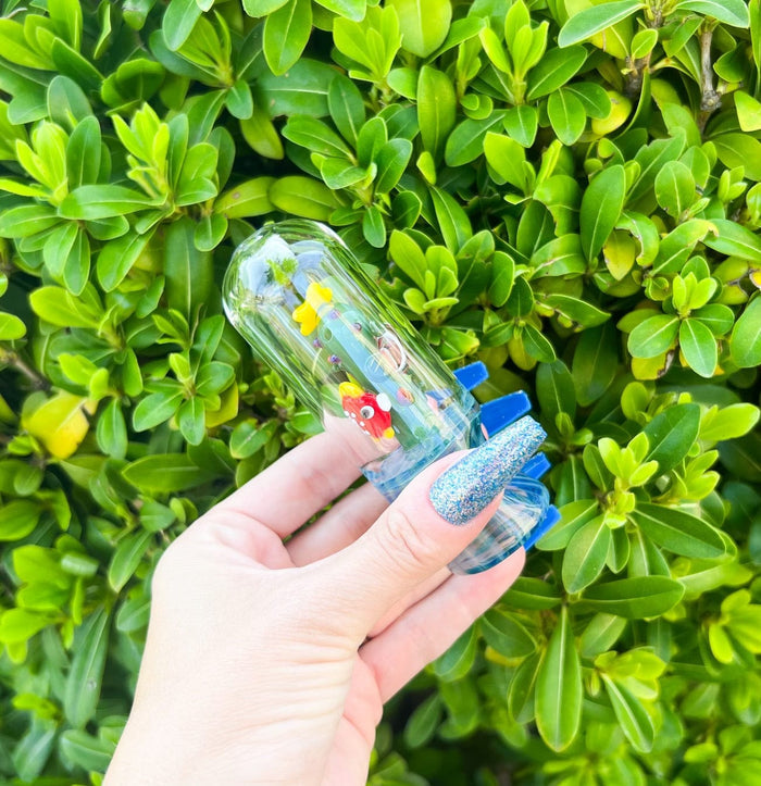 Blue Fumed Sea Reef Glass Hand Pipe