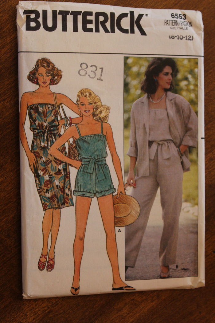 Butterick 6553, Misses Dresses, Jumpsuits, Jacket, Uncut Sewing Pattern