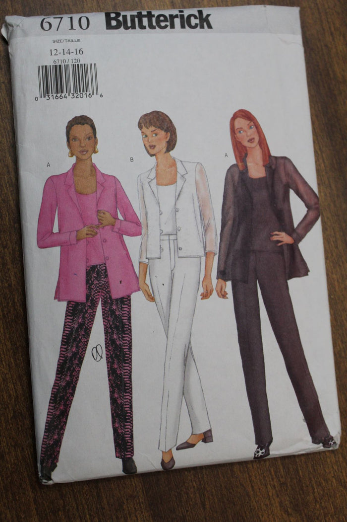 Butterick 6710, Misses Shirts, Camisole, Pants, Uncut Sewing Pattern