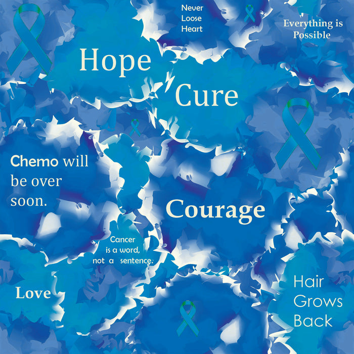 Cancer Fabric, Colon Cancer Fabric, Inspirational Words, Cotton or Fleece 7117 - Beautiful Quilt