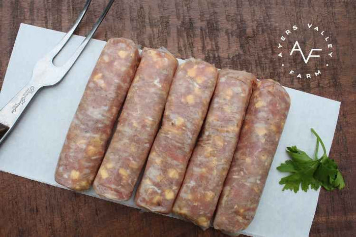 Ayers Valley Farm - Chicken Bratwurst (Cheddar Cheese) - 10 x 3.2 oz links