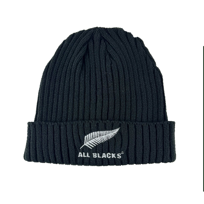 Classic All Blacks Rugby Ribbed Beanie Hat - ShopNZ