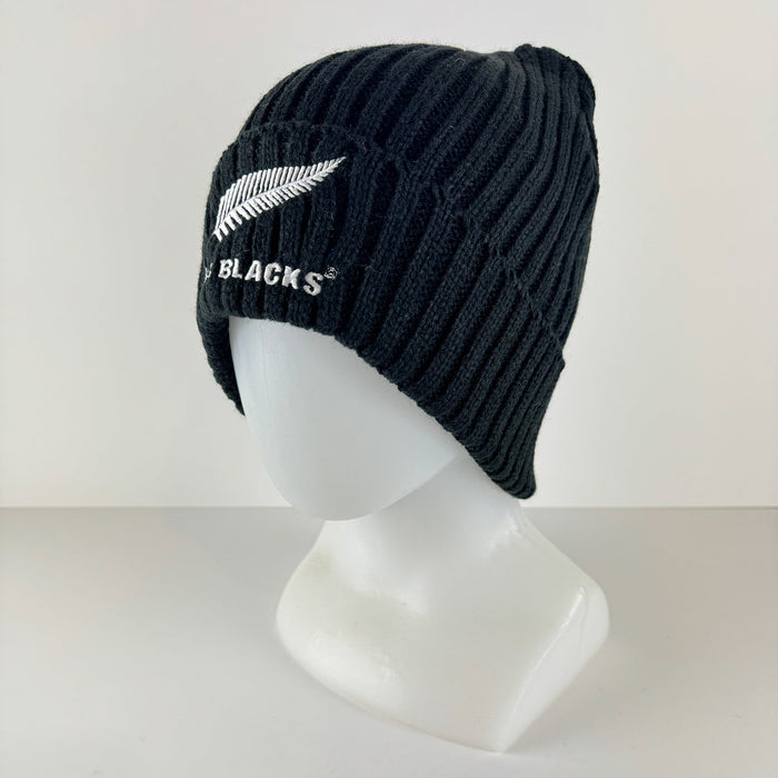 Classic All Blacks Rugby Ribbed Beanie Hat - ShopNZ