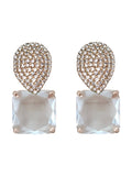 Clear Crystal Retro Pave Crystal Gum Drop Statement Earrings