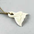 Cow Bone Double Whale Tail Necklace with String Cord - ShopNZ