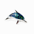 Cute Chrome and Paua Dolphin Ornament - ShopNZ
