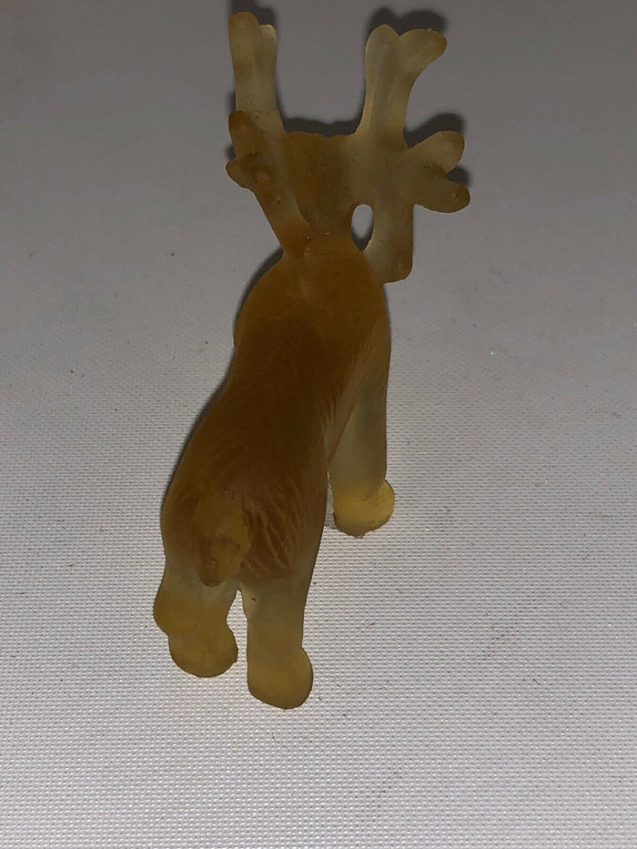 DAUM France Pate De Verre Art Glass Reindeer Amber