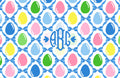 Easter Egg Trellis Personalized Paper Tear-away Placemat Pad, Blue