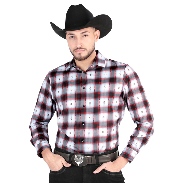 El General Men’s Mocha and Black and Black long-sleeve Western button-down shirt