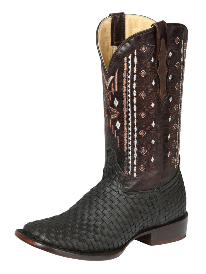 El General Men’s Leather Rodeo Boots Petatillo - Crazy Brown
