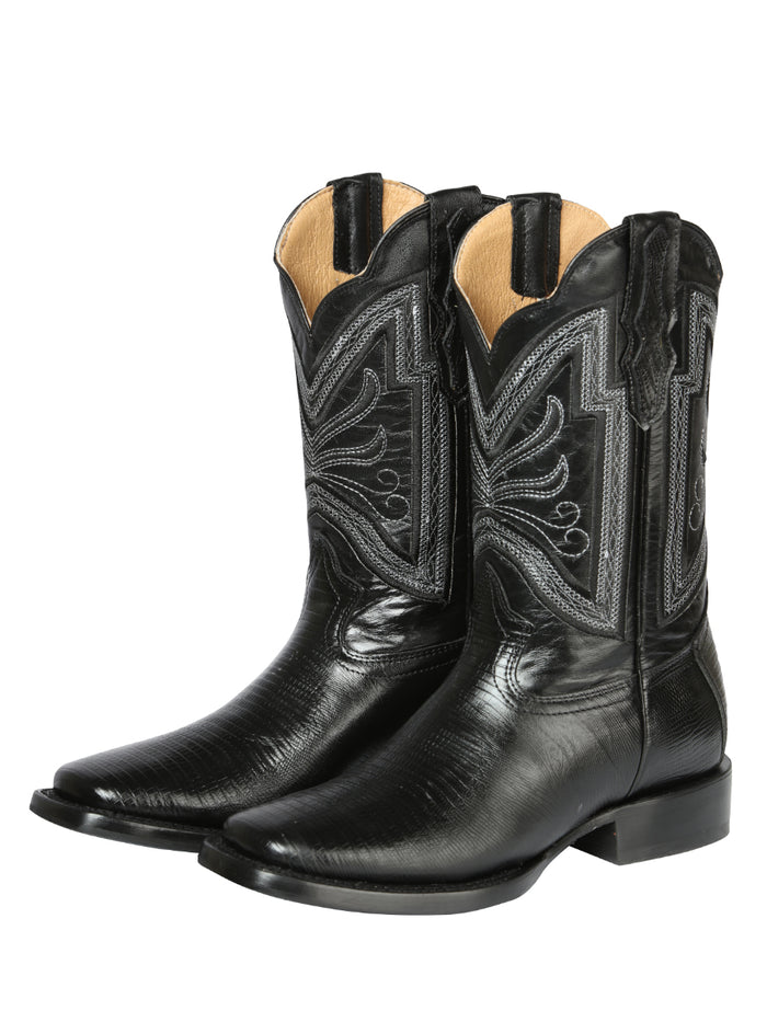 El General Men's Rodeo Boot - Imitation Lizard - Black