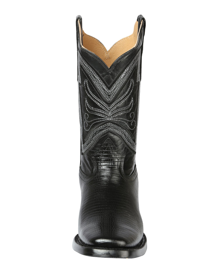 El General Men's Rodeo Boot - Imitation Lizard - Black