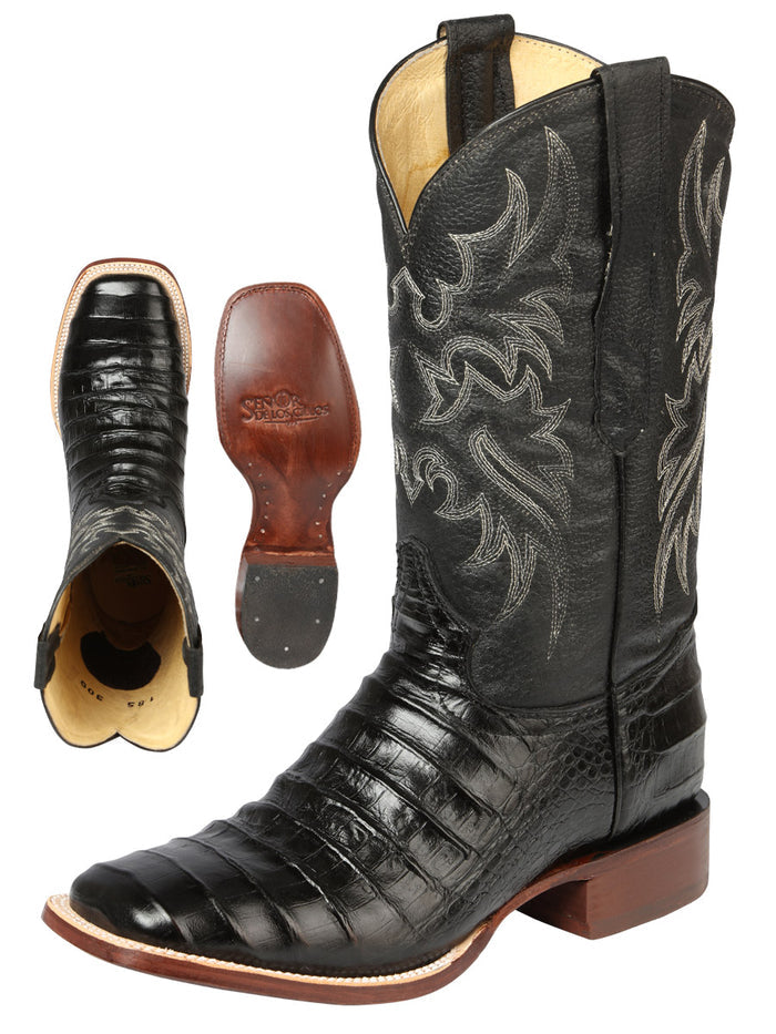 El General Rodeo - Imitation Alligator Print leather boots - Black