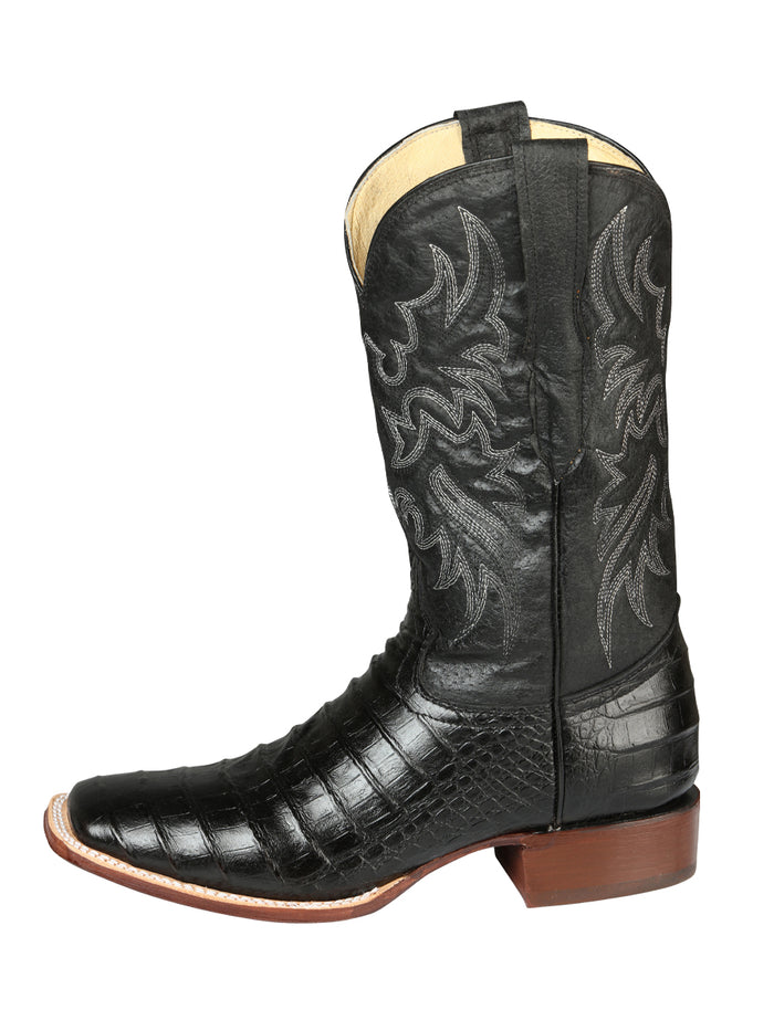El General Rodeo - Imitation Alligator Print leather boots - Black