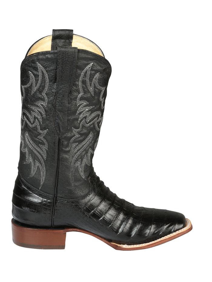 El General Rodeo - Imitation Alligator Print leather boots - Black