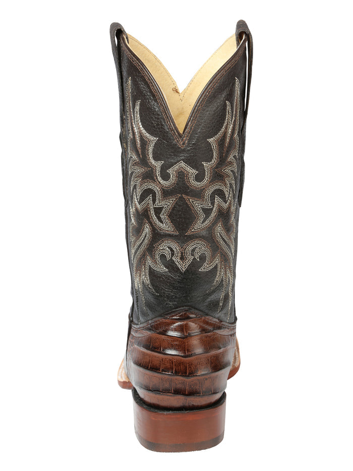 El Señor de los Cielos Men’s Rodeo Boot - Imitation Caiman Belly  Leather - Brown
