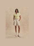 Fowley Knit Top - Snow White/ Limeade