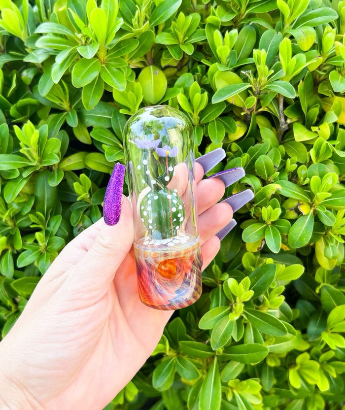 Fumed Cactus Glass Hand Pipe