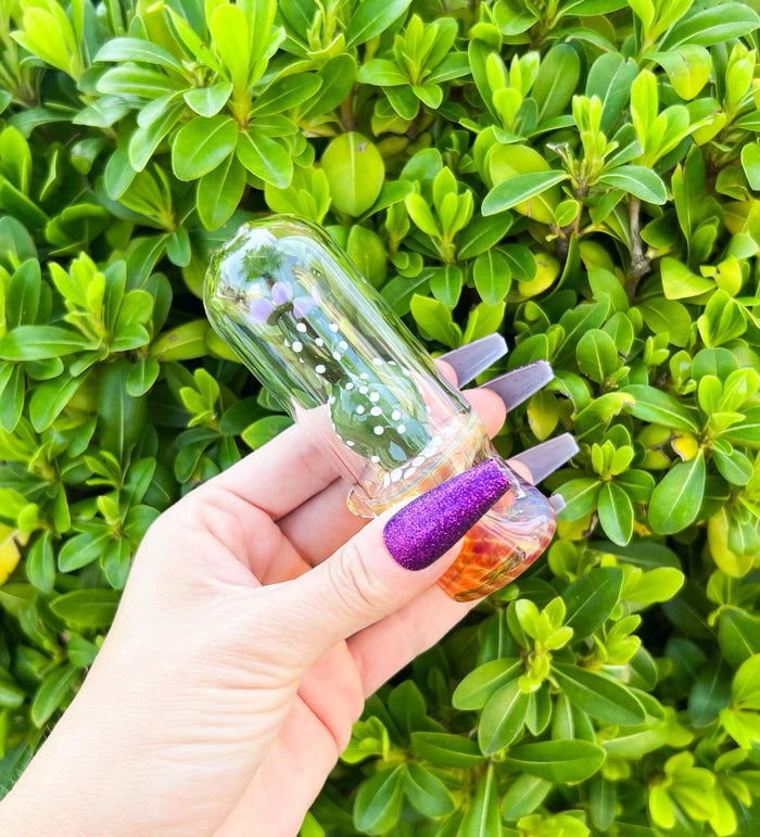 Fumed Cactus Glass Hand Pipe