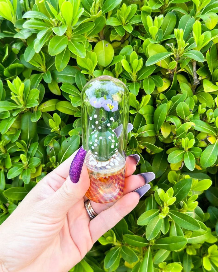 Fumed Cactus Glass Hand Pipe
