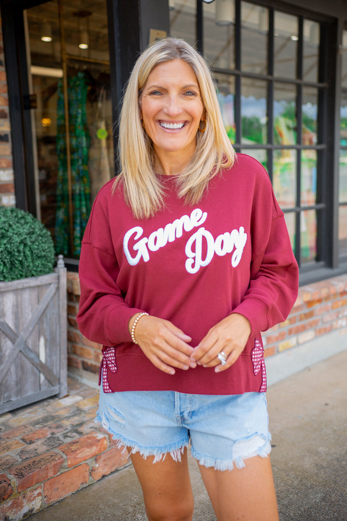 "Game Day" Relaxed Sweatshirt, Maroon