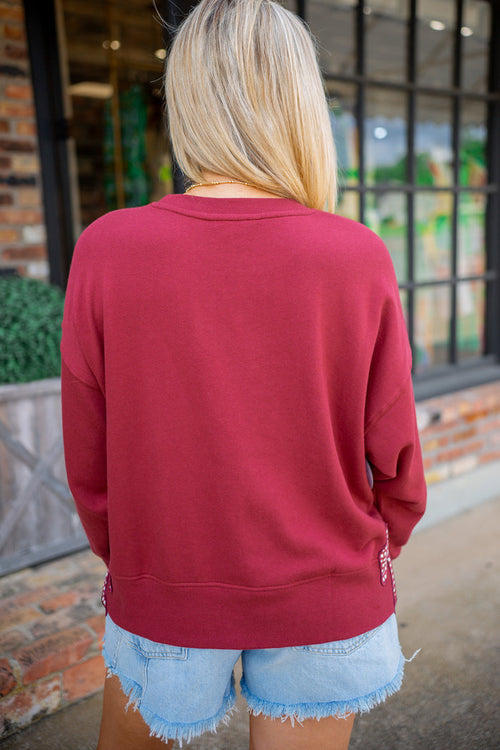 "Game Day" Relaxed Sweatshirt, Maroon