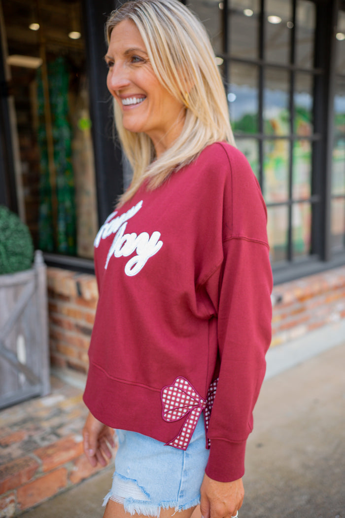 "Game Day" Relaxed Sweatshirt, Maroon