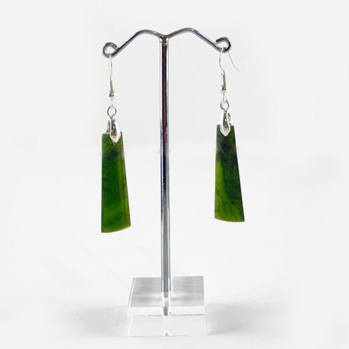 Genuine NZ Greenstone Māori Toki Earrings - ShopNZ