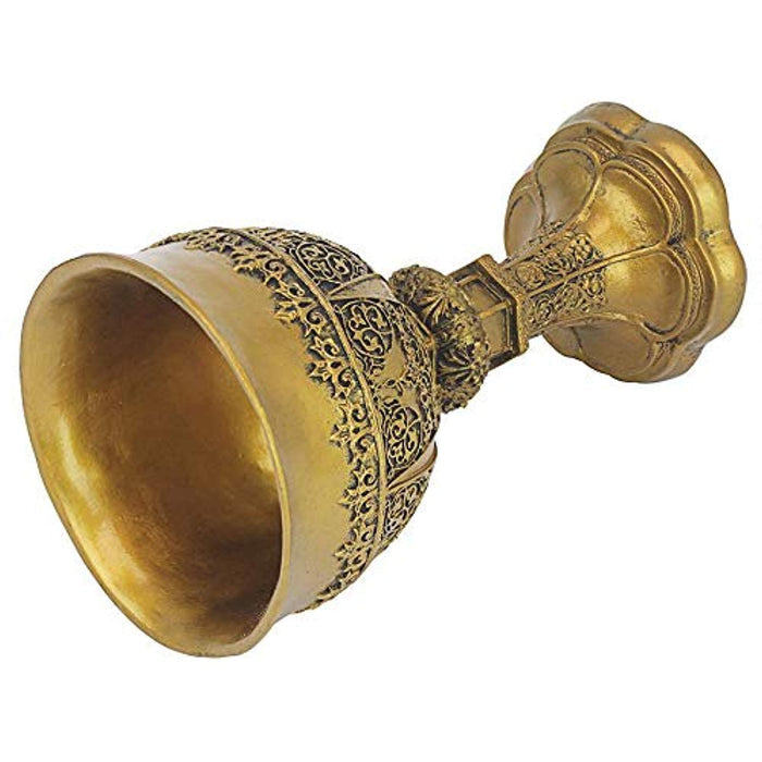 Golden Chalice of King Arthur Medieval Decor Gothic Goblet Sculpture - EK CHIC HOME