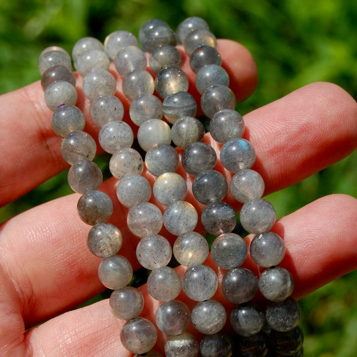 Golden Labradorite Crystal Bracelet, Gemmy Flashy Sunset Labradorite