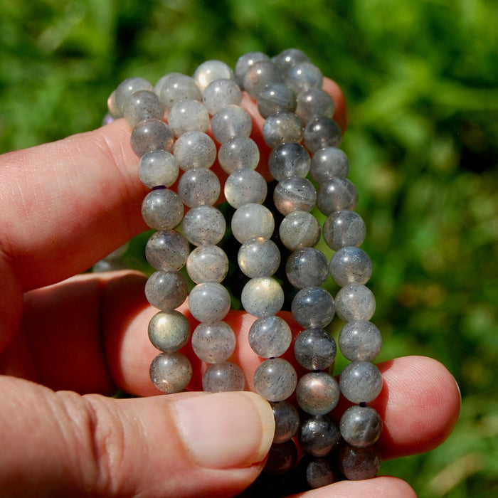 Golden Labradorite Crystal Bracelet, Gemmy Flashy Sunset Labradorite
