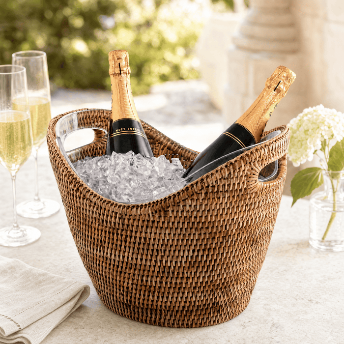 Hand Woven Wicker Rattan Champagne / Ice Tub 2