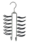 HANGERWORLD Silver Metal Non Slip Tie and Belt Storage Hanger with Black Grippy Coating Holds 24 Ties and 4 Belts