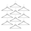 Harbour Housewares Wooden Coat/Clothes Hangers - Trouser Bar & Notches - Grey - Pack of 10