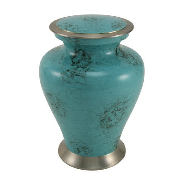 Large Funeral Cremation Urn for ashes, 200 Cubic Inches - Glenwood Blue Marble
