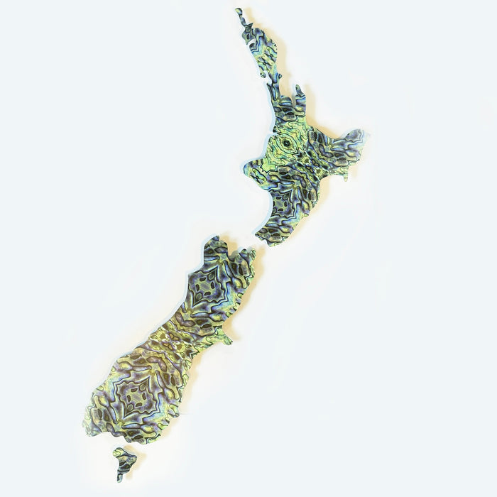 Large Paua Map of New Zealand Wall Art - ShopNZ