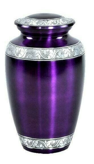 Large/Adult 200 Cubic Inch Metal Mulberry Funeral Cremation Urn for Ashes